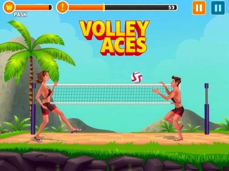 Intense volleyball action in Sandalwood Volley Aces Sandalwood Volley Aces Gameplay Screenshot